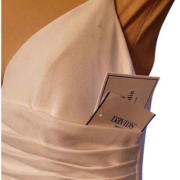 NWT David's Bridal DB Studio Women's White Maxi Dress - Size 4 Wedding, Prom - Picture 5 of 11